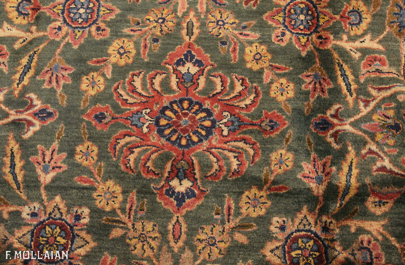 A Massive Antique Persian Kashan Manchester Carpet n°:97593275